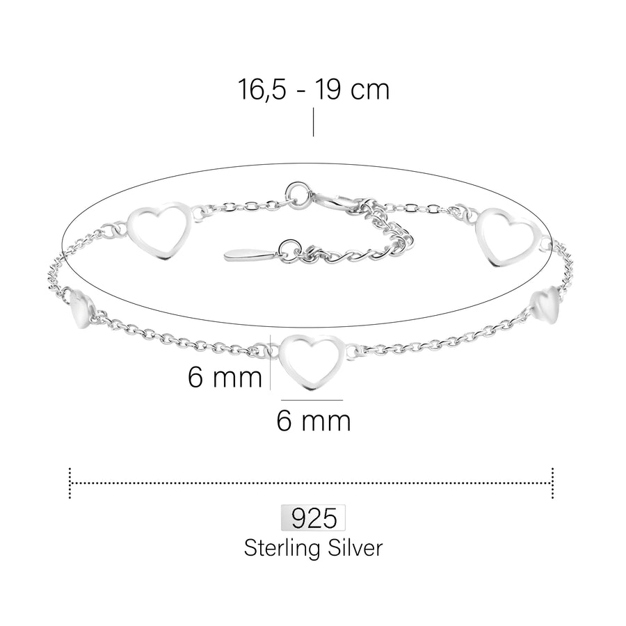 Herz Armband in 925 Silber