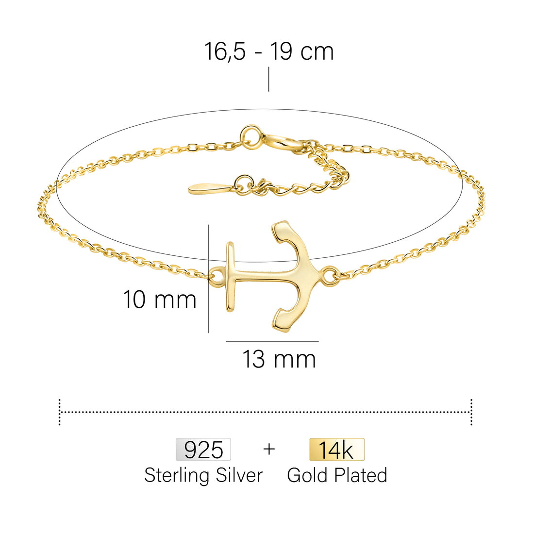 Anker Armband in 925 Silber