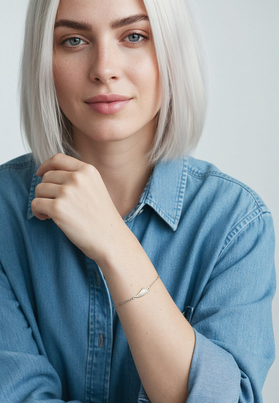 Modelansicht von Flügel Armband in 925 Silber von Sofia Milani - B0239