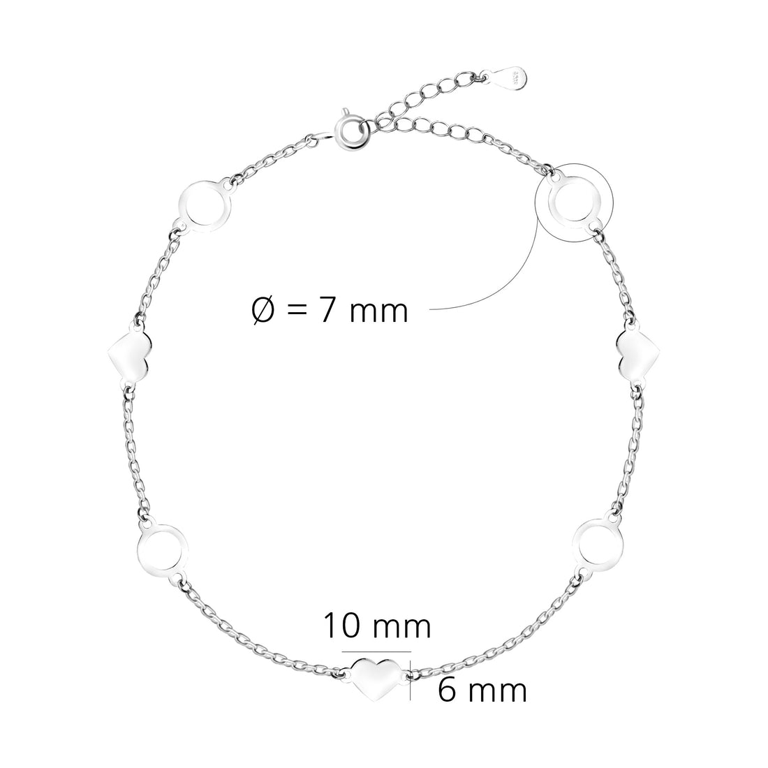 Kreis Armband in 925 Silber
