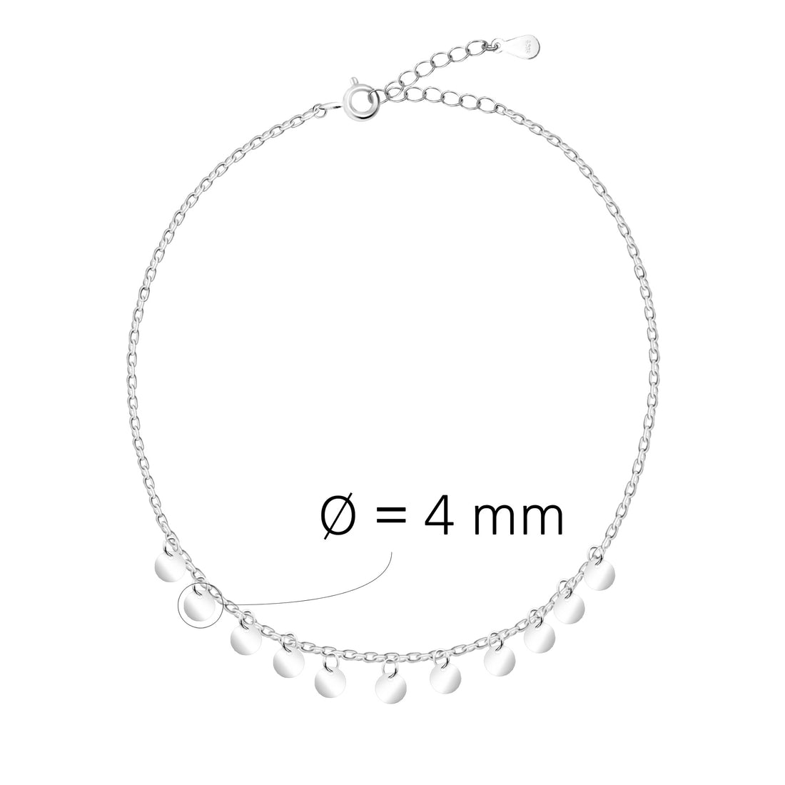 Plättchen Armband in 925 Silber