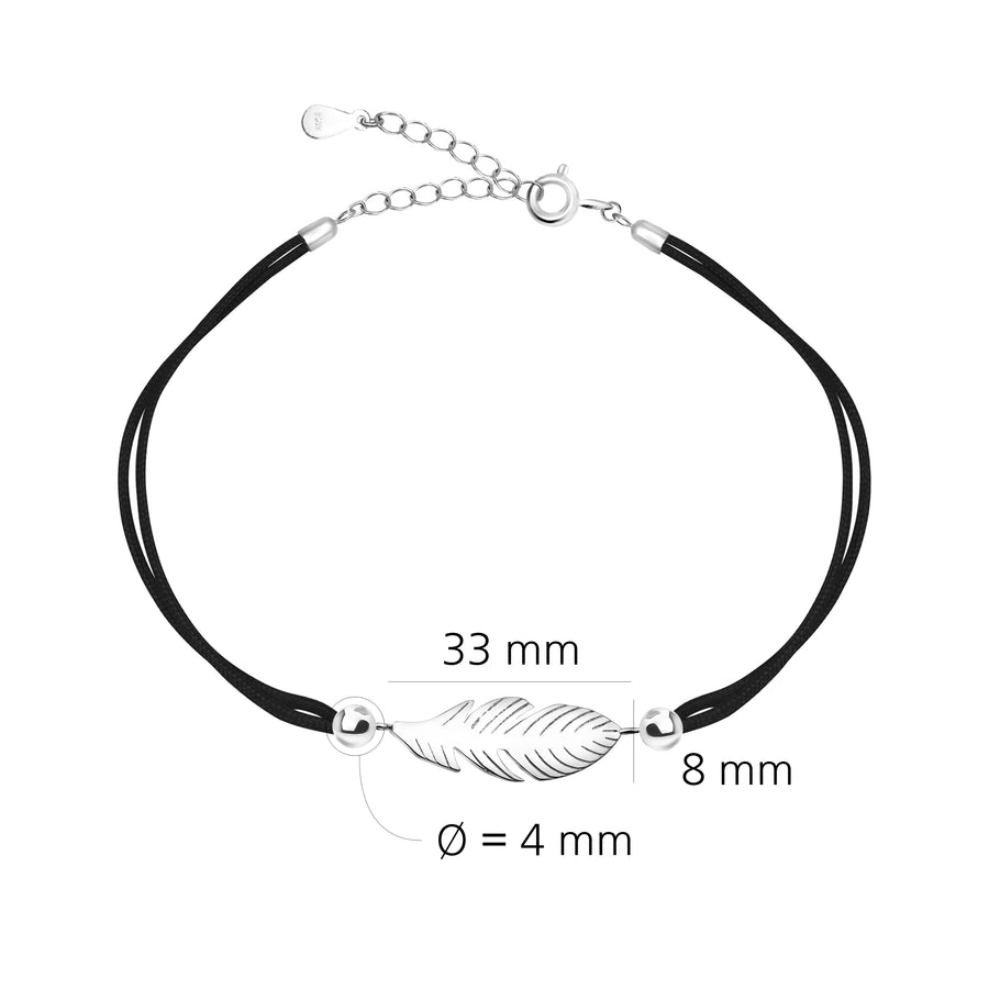 Blatt Armband in 925 Silber
