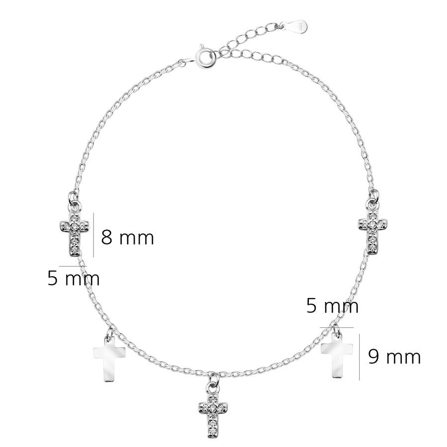 Kreuz Armband in 925 Silber
