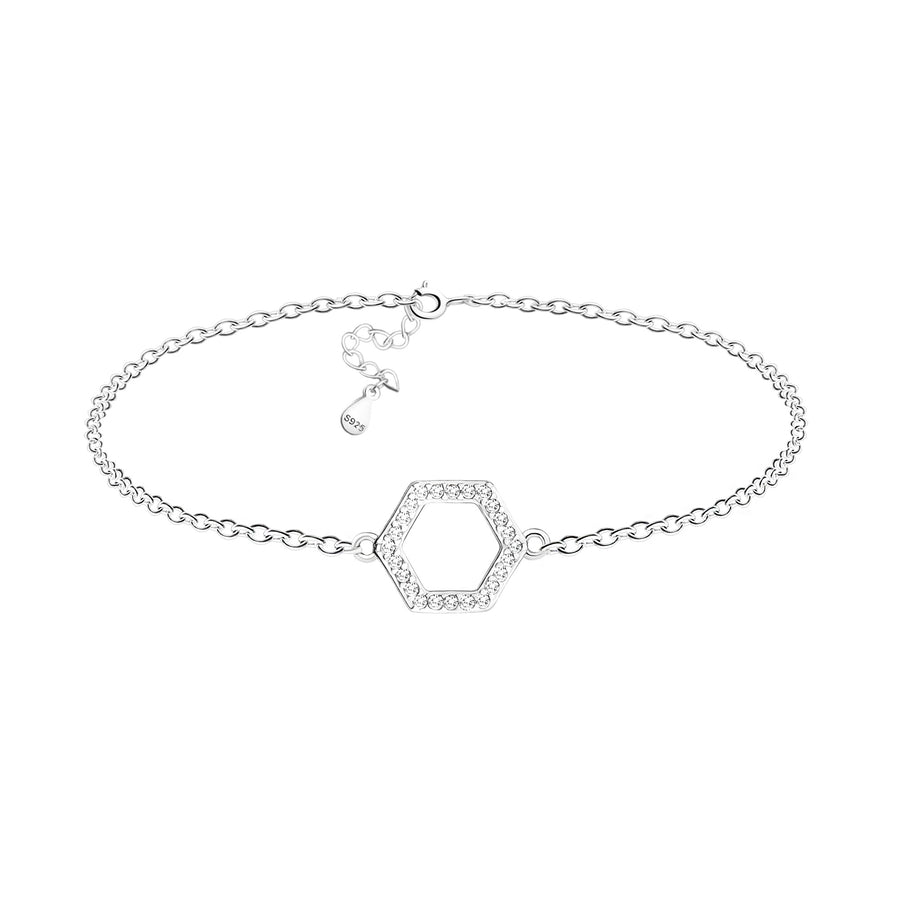 Hexagon Armband in 925 Silber