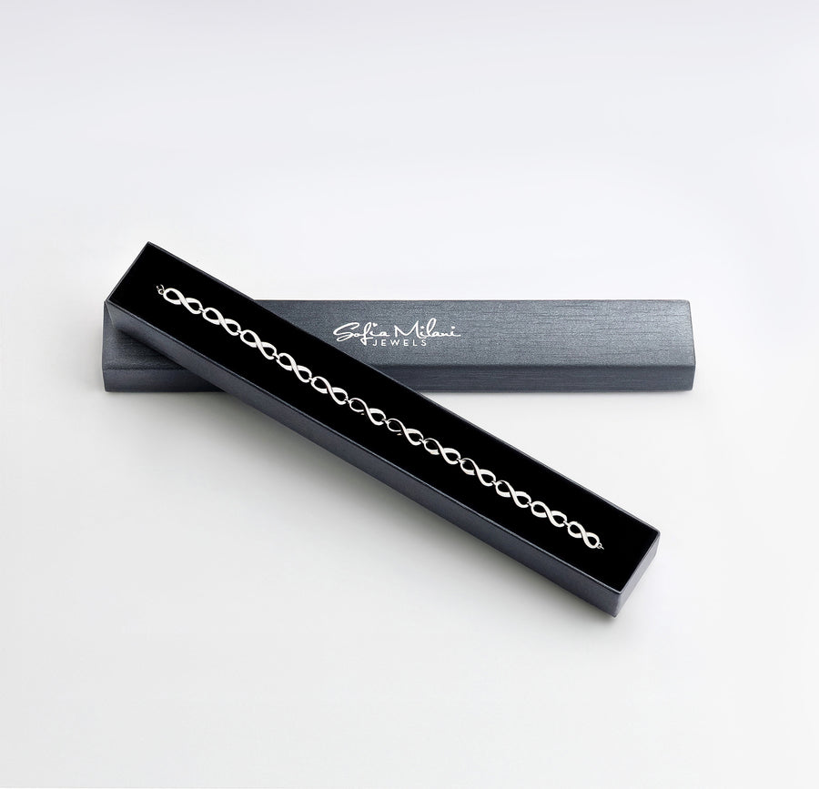 Sofia Milani - Bracciale da Donna in Argento 925 - con Pietra Zircone - Ciondolo ad Infinito - B0332 Sofia Milani - Bracciale da Donna in Argento 925 - con Pietra Zircone - Ciondolo ad Infinito - B0332