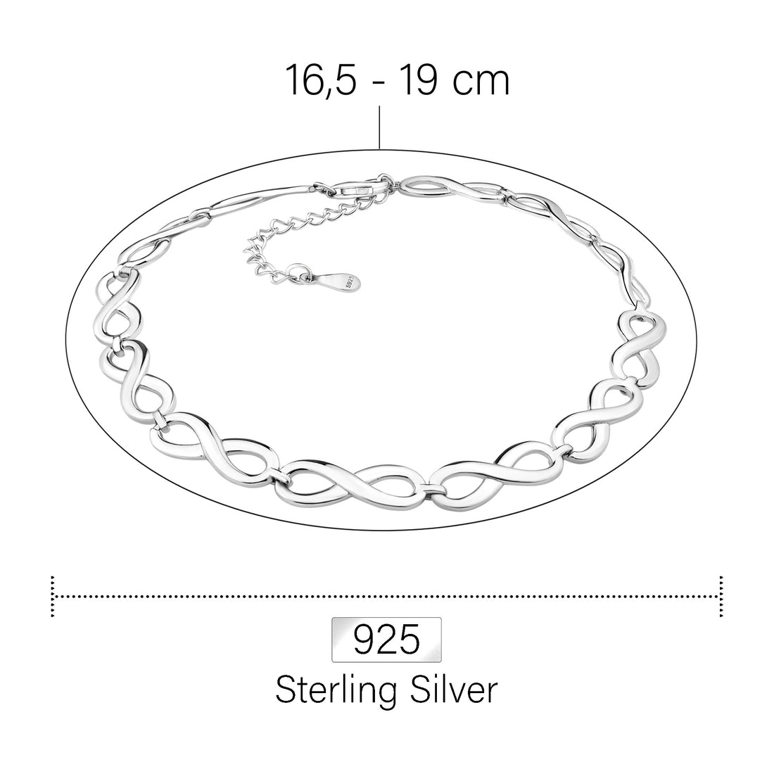 Unendlich Armband in 925 Silber
