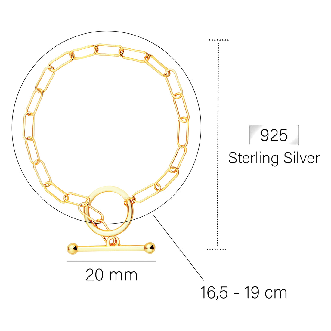 Stab Armband in 925 Silber