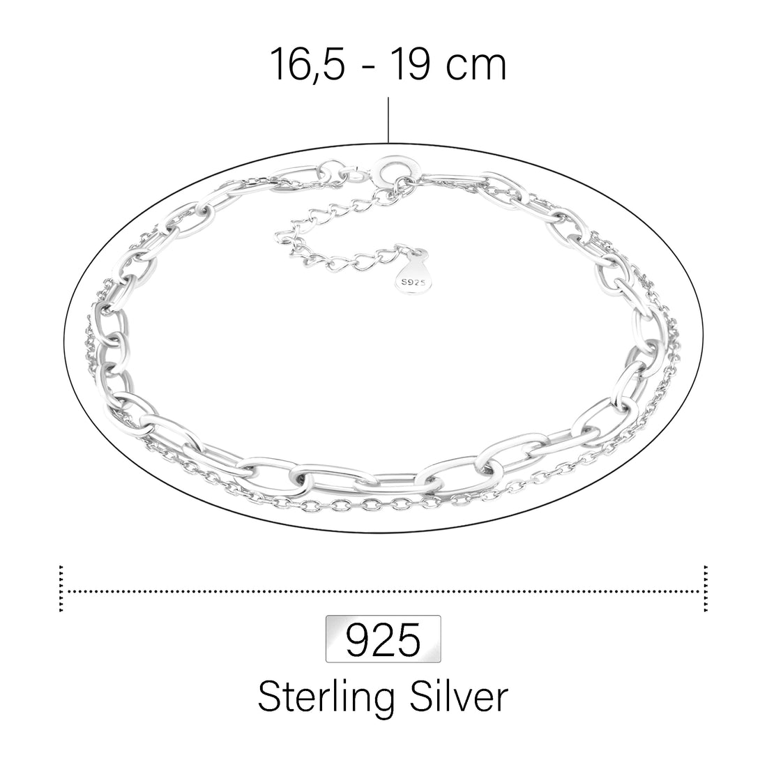 Layer Armband in 925 Silber