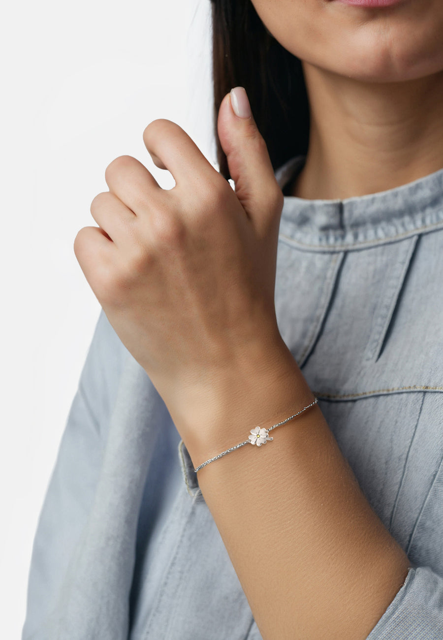 Modelansicht von Kleeblatt Armband in 925 Silber von Sofia Milani - B0276