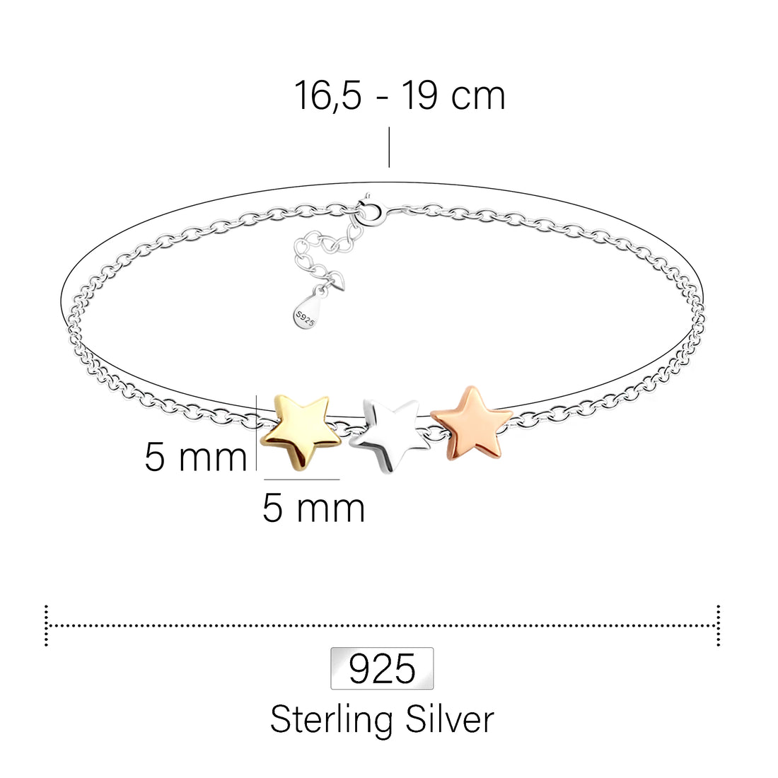 Stern Armband in 925 Silber