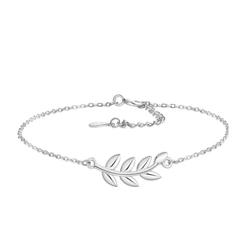 Blatt Armband in 925 Silber
