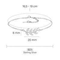 Blatt Armband in 925 Silber