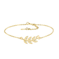 Blatt Armband in 925 Silber
