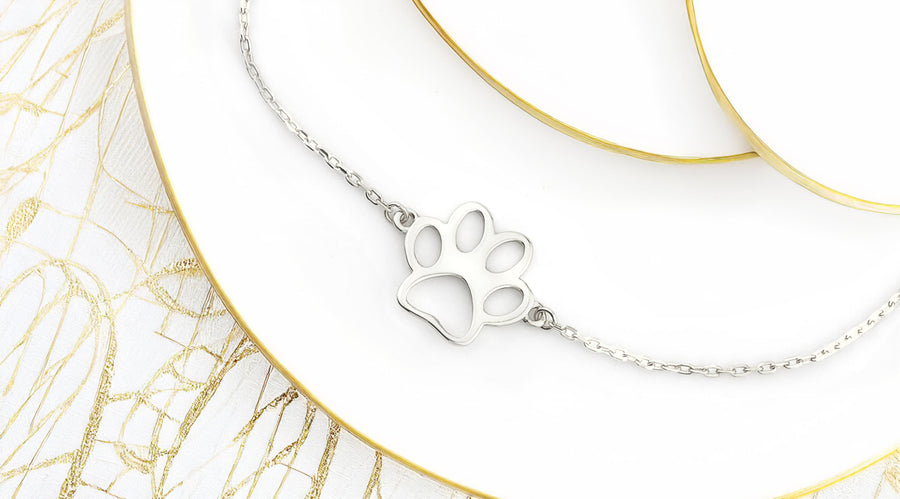 CloseUp Ansicht von Pfoten Armband in 925 Silber von Sofia Milani - B0284