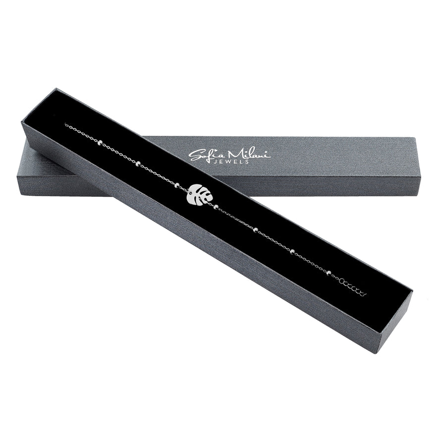 Blatt Armband in 925 Silber