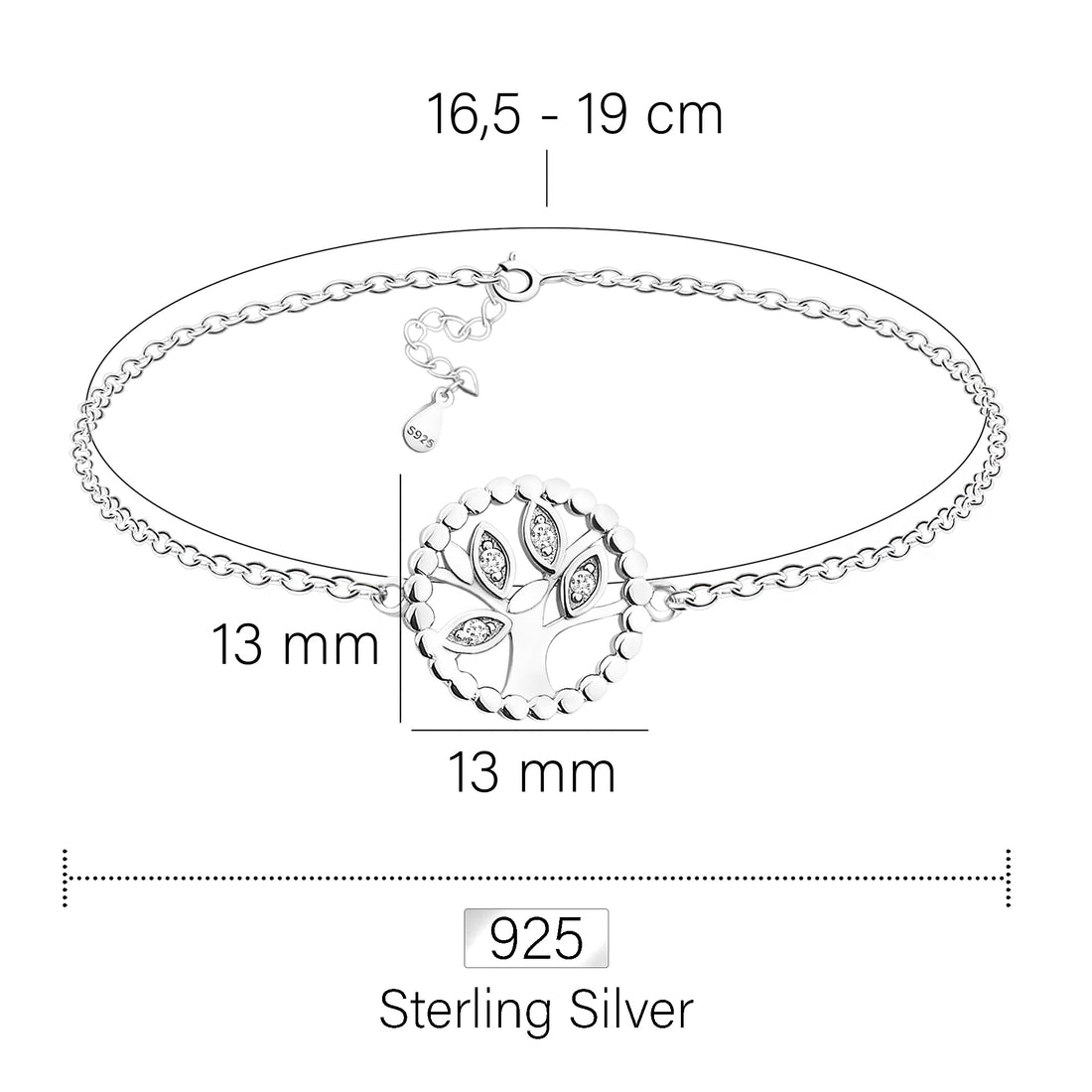 Muschel Armband in 925 Silber