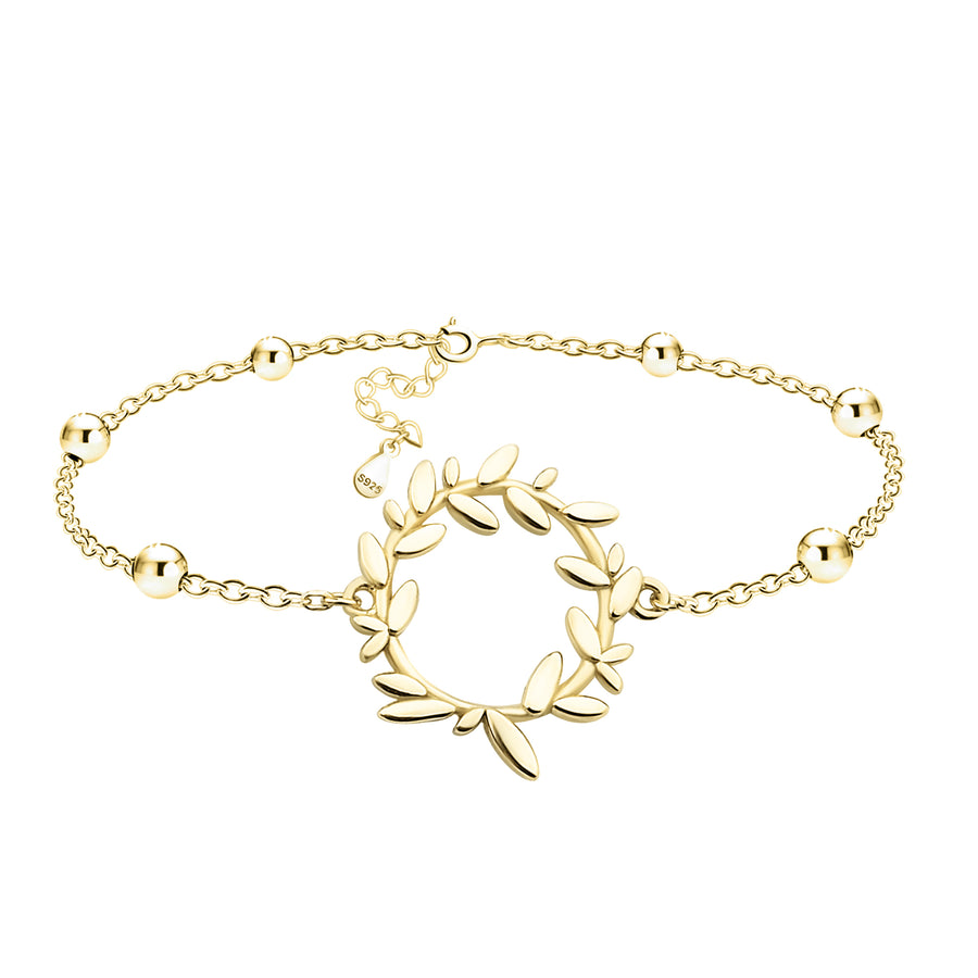 Blatt Armband in 925 Silber