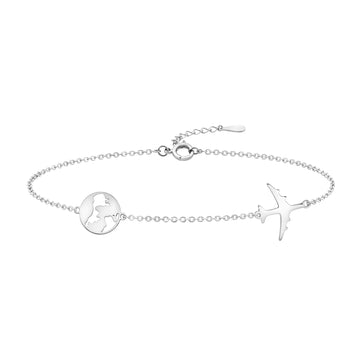 Hauptansicht von Weltkarten Armband in 925 Silber von Sofia Milani - B0291