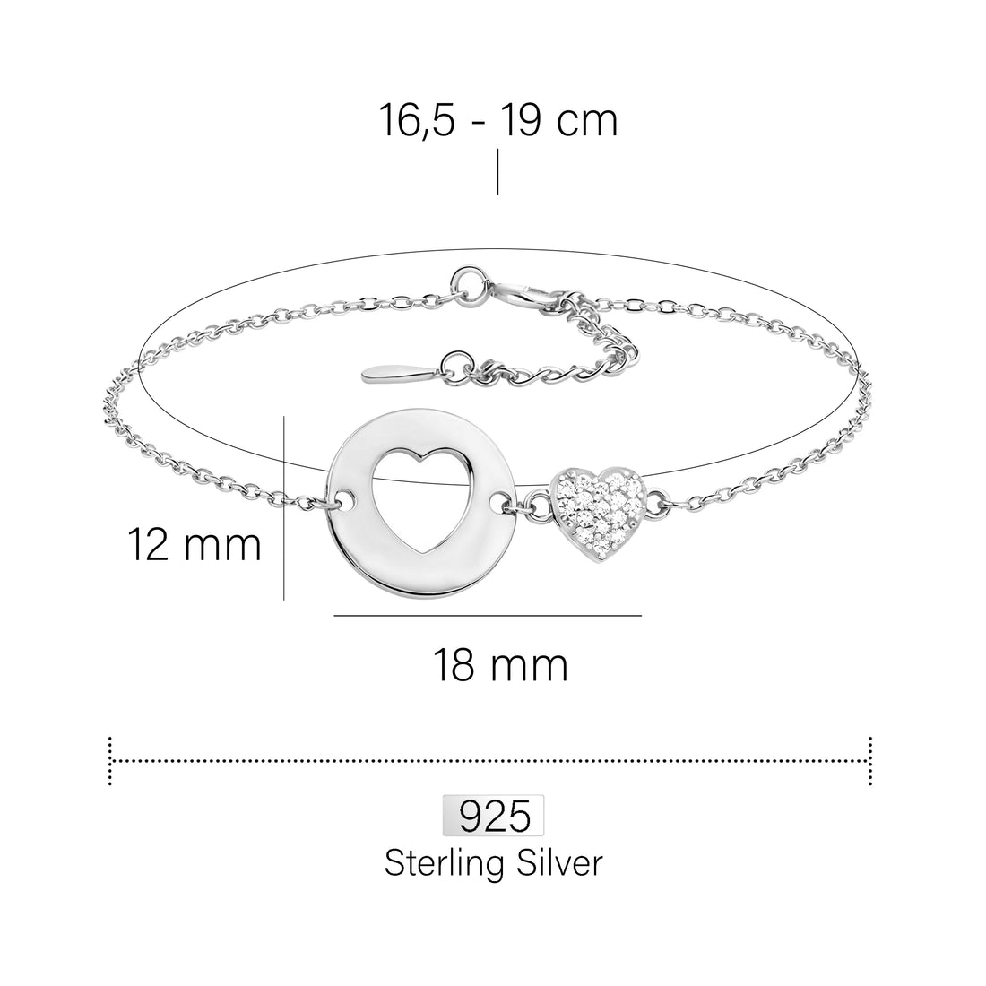 Herz Armband in 925 Silber