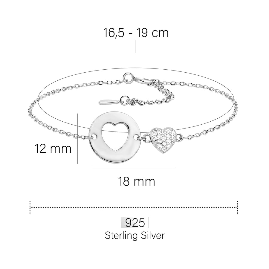 Herz Armband in 925 Silber