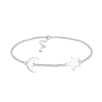 Hauptansicht von Sternen Mond Armband in 925 Silber von Sofia Milani - B0312