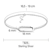 Maßenansicht von Oval Armband in 925 Silber von Sofia Milani - B0322