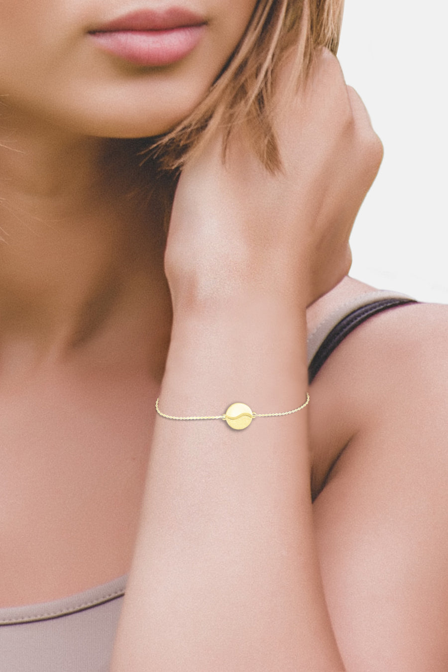 Modelansicht von Gebürstet Yin und Yang Armband in 925 Silber von Sofia Milani - B0329