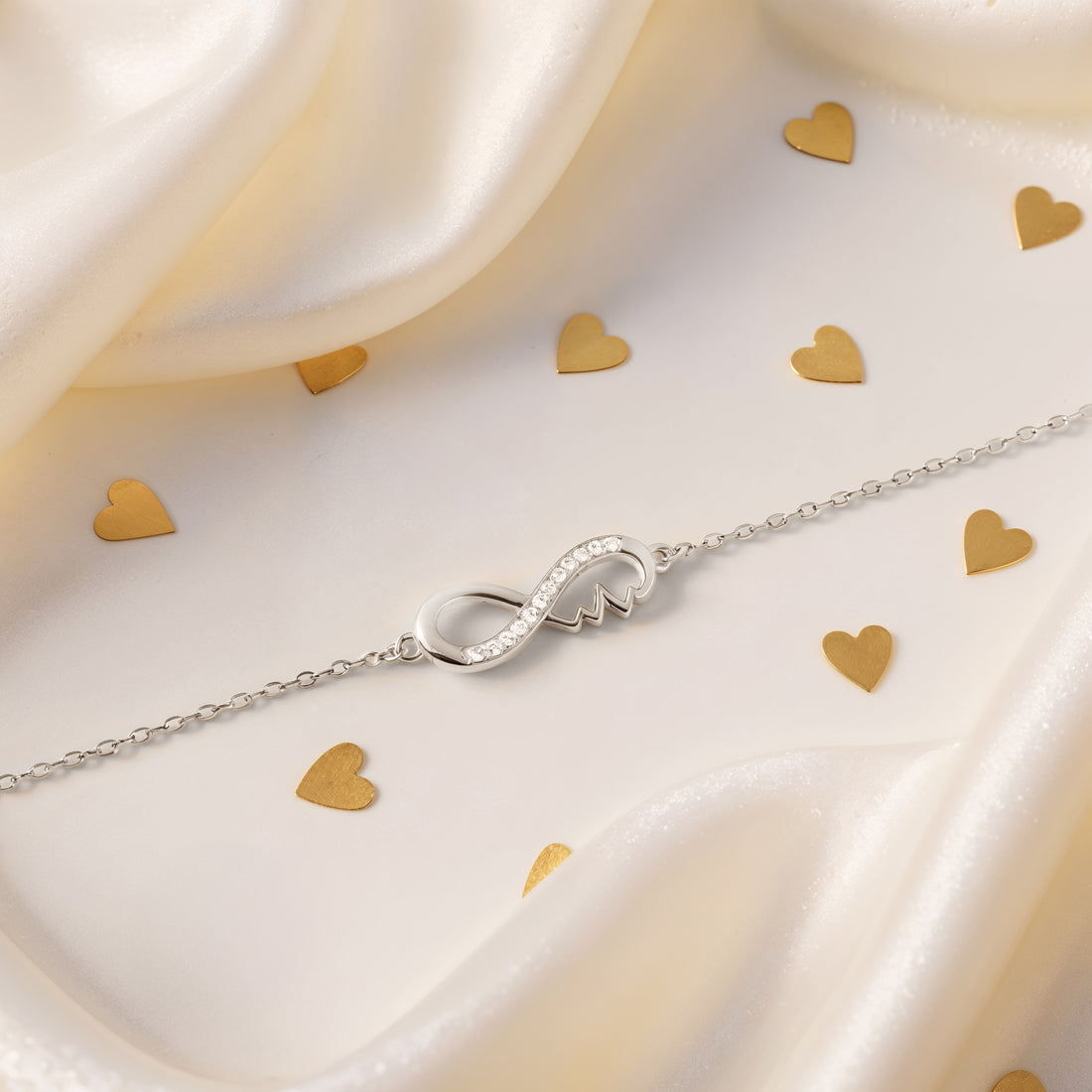 CloseUp von Unendlich Infinity Armband in 925 Silber von Sofia Milani - B0332