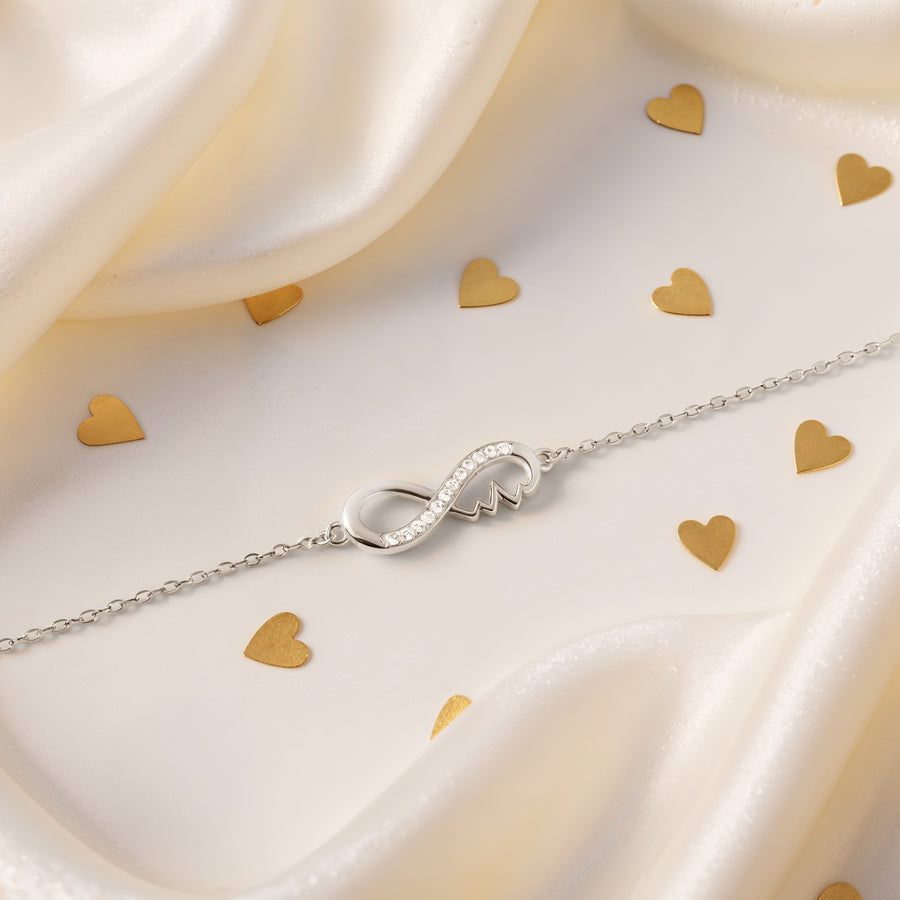 CloseUp von Unendlich Infinity Armband in 925 Silber von Sofia Milani - B0332