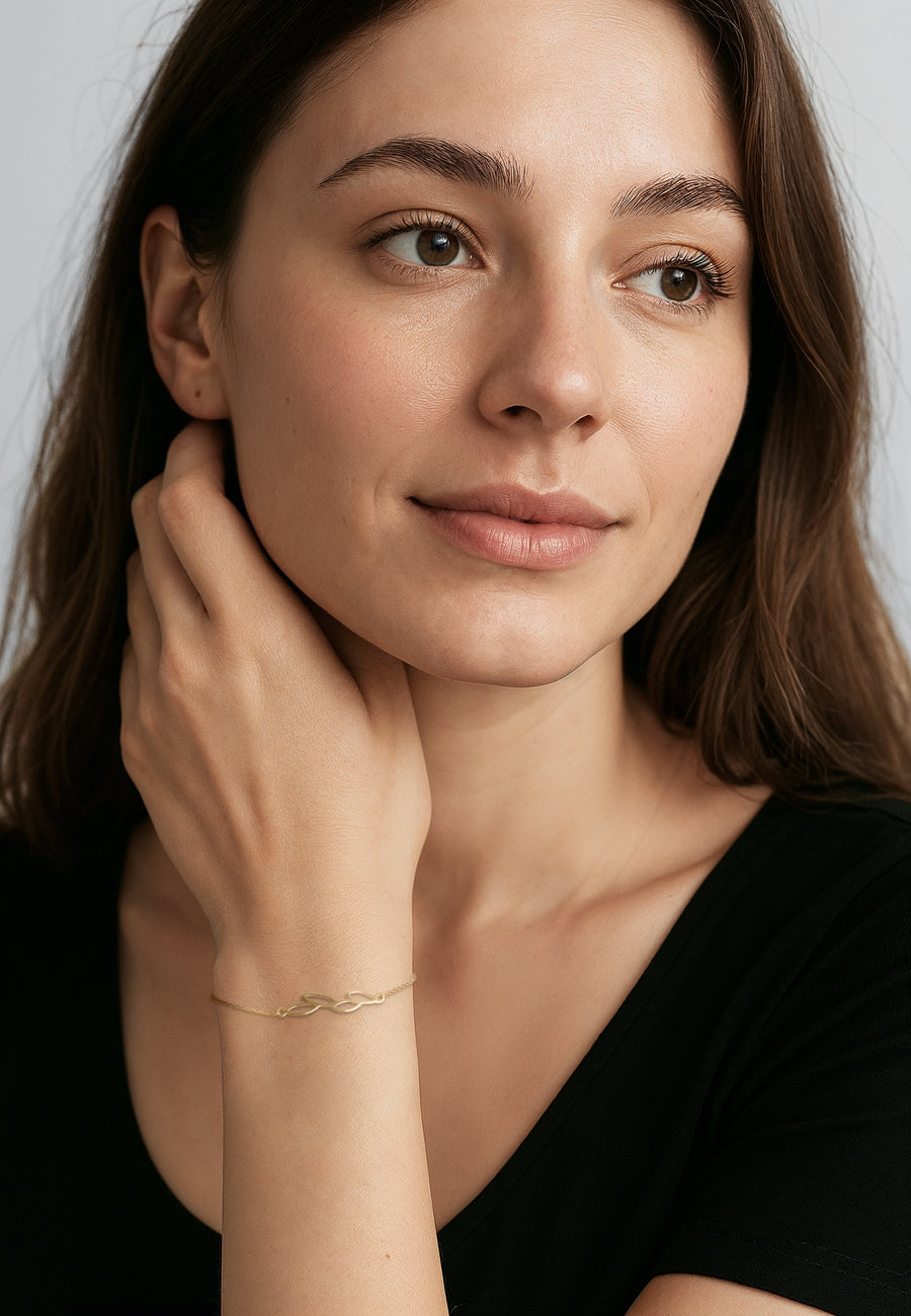 Modelansicht von Blatt Armband in 925 Silber von Sofia Milani - B0335
