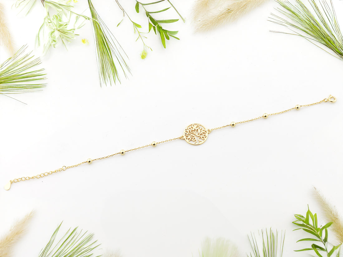 CloseUp Ansicht von Baum des Lebens Armband in 925 Silber von Sofia Milani - B0354