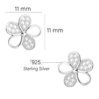 Maßenansicht von Blumen Ohrstecker in 925 Silber von Sofia Milani - E0036