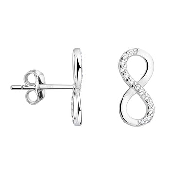 Unendlich Ohrstecker in 925 Silber