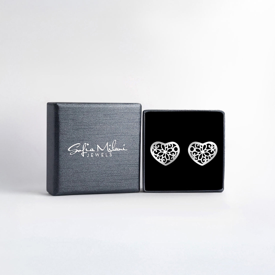 Herz Ohrstecker in 925 Silber