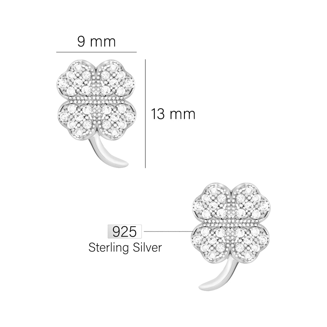 Blatt Ohrstecker in 925 Silber
