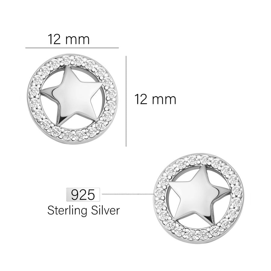 Kreis Ohrstecker in 925 Silber