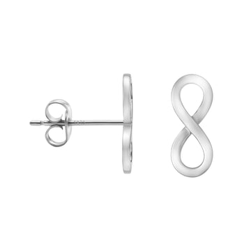 Haupt- und Seitenansicht von Unendlich Infinity Ohrstecker in 925 Silber von Sofia Milani - E0145