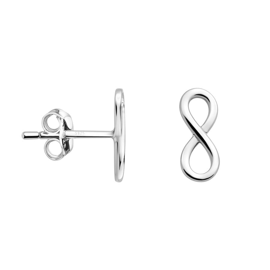 Haupt- und Seitenansicht von Unendlich Infinity Ohrstecker in 925 Silber von Sofia Milani - E0145