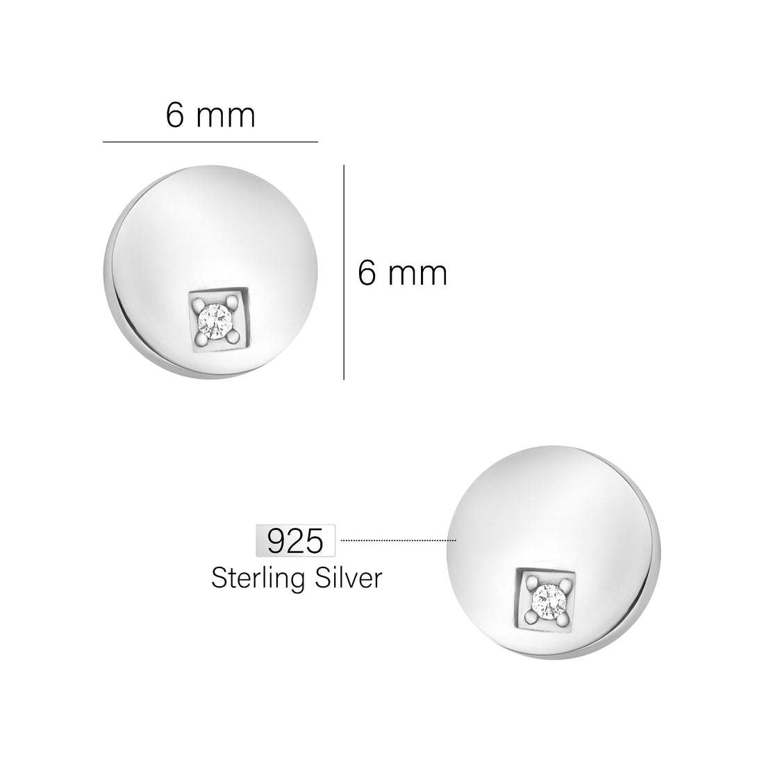 Kreis Ohrstecker in 925 Silber