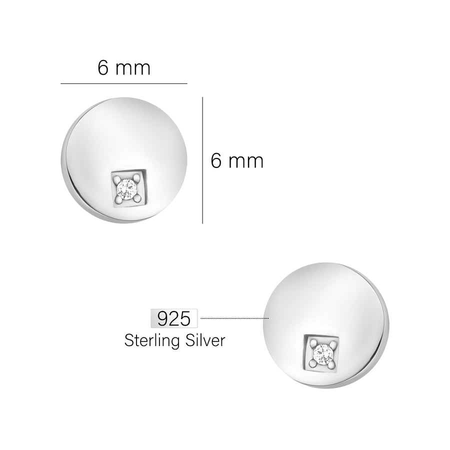Kreis Ohrstecker in 925 Silber