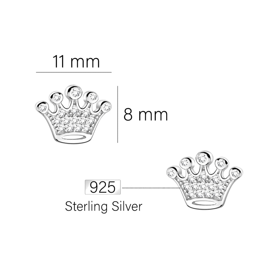Krone Ohrstecker in 925 Silber