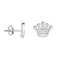 Krone Ohrstecker in 925 Silber
