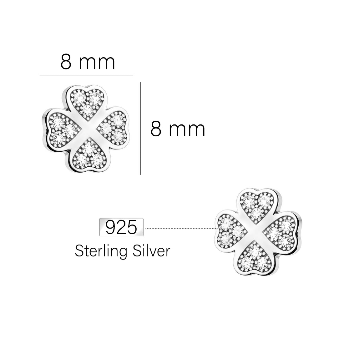 Blatt Ohrstecker in 925 Silber