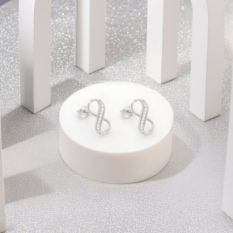 Unendlich Ohrstecker in 925 Silber