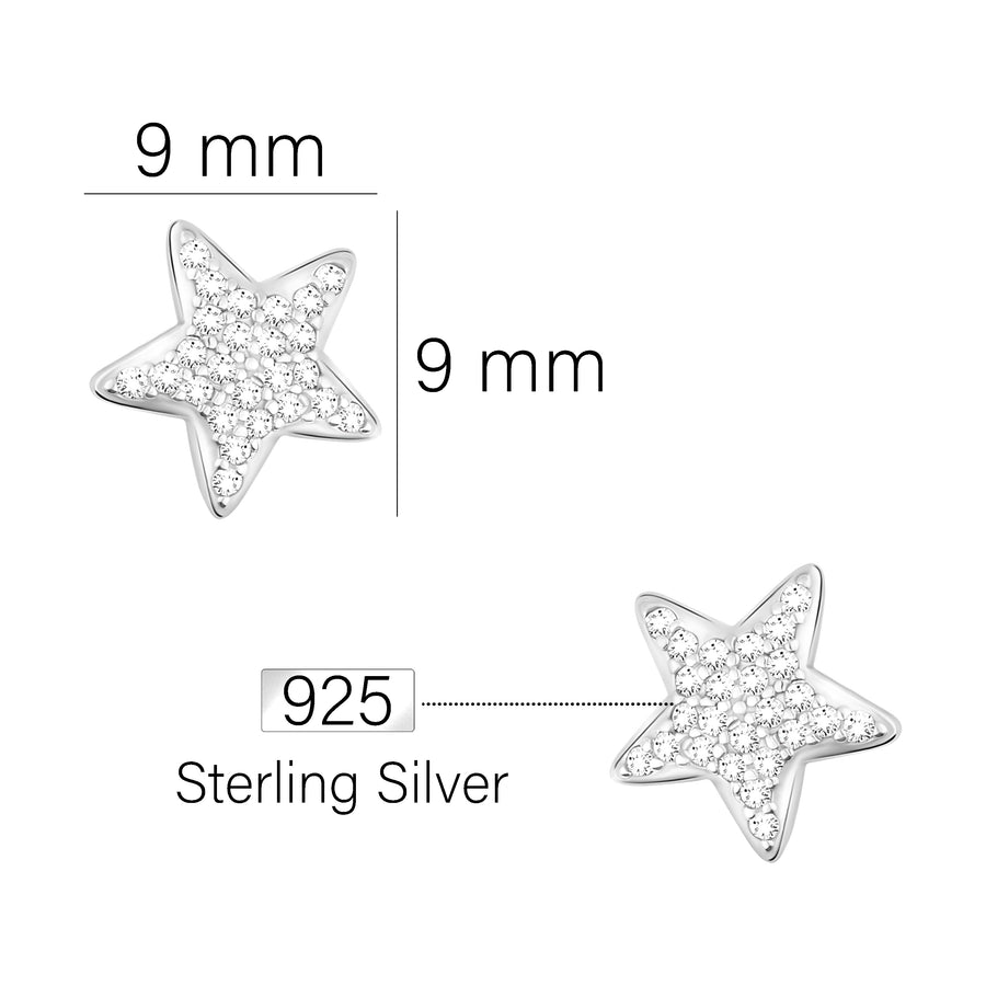 Stern Ohrstecker in 925 Silber