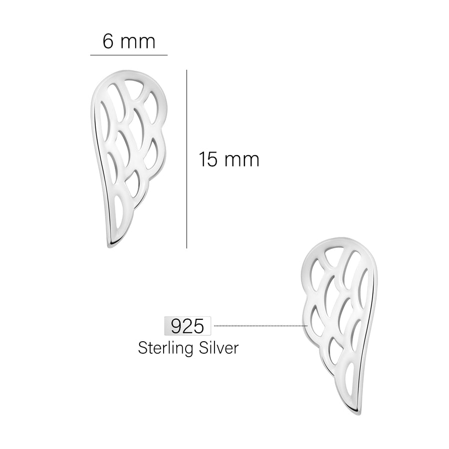 Flügel Ohrstecker in 925 Silber