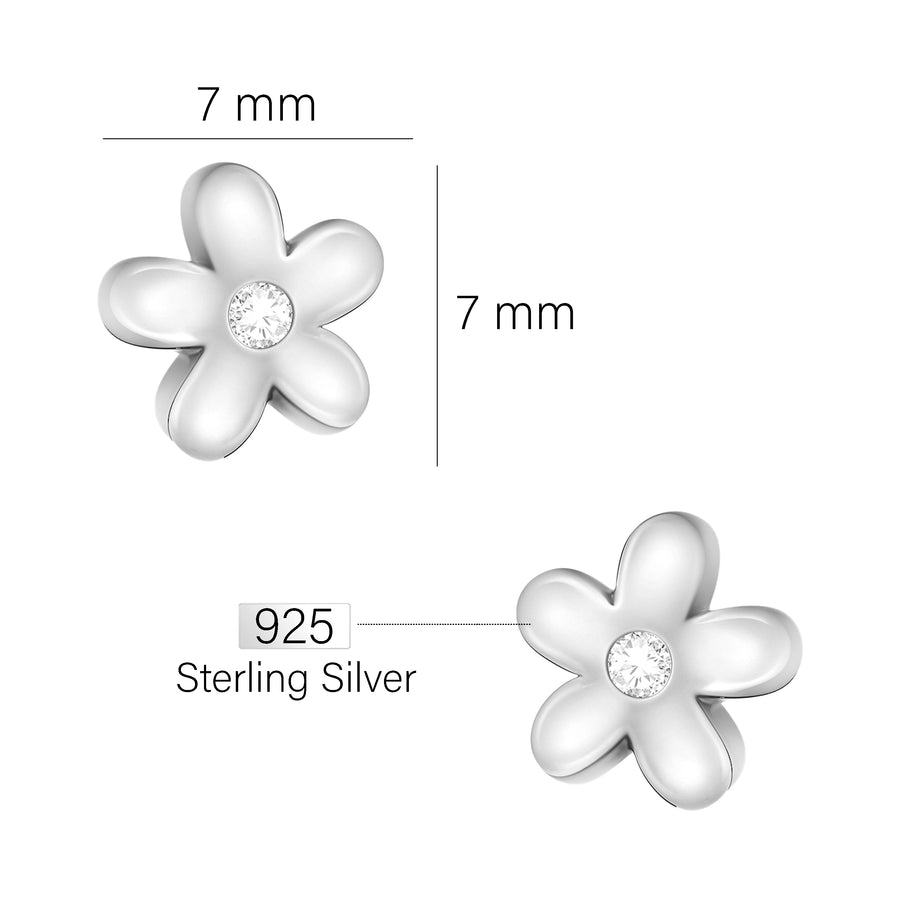 Blume Ohrstecker in 925 Silber