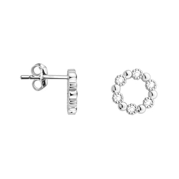 Haupt- und Seitenansicht von Kreis Ohrstecker in 925 Silber von Sofia Milani - E0308