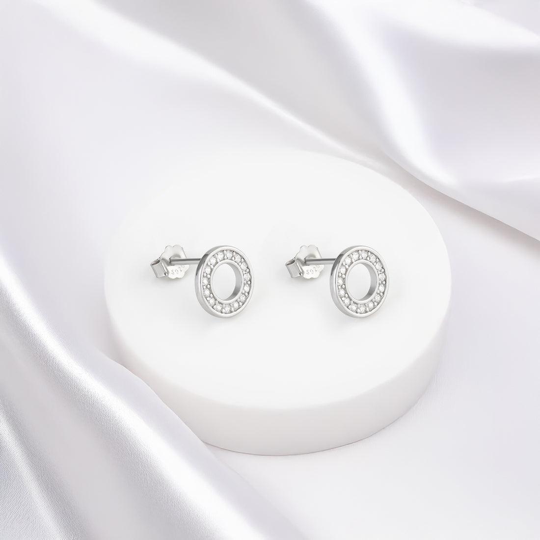 Kreis Ohrstecker in 925 Silber