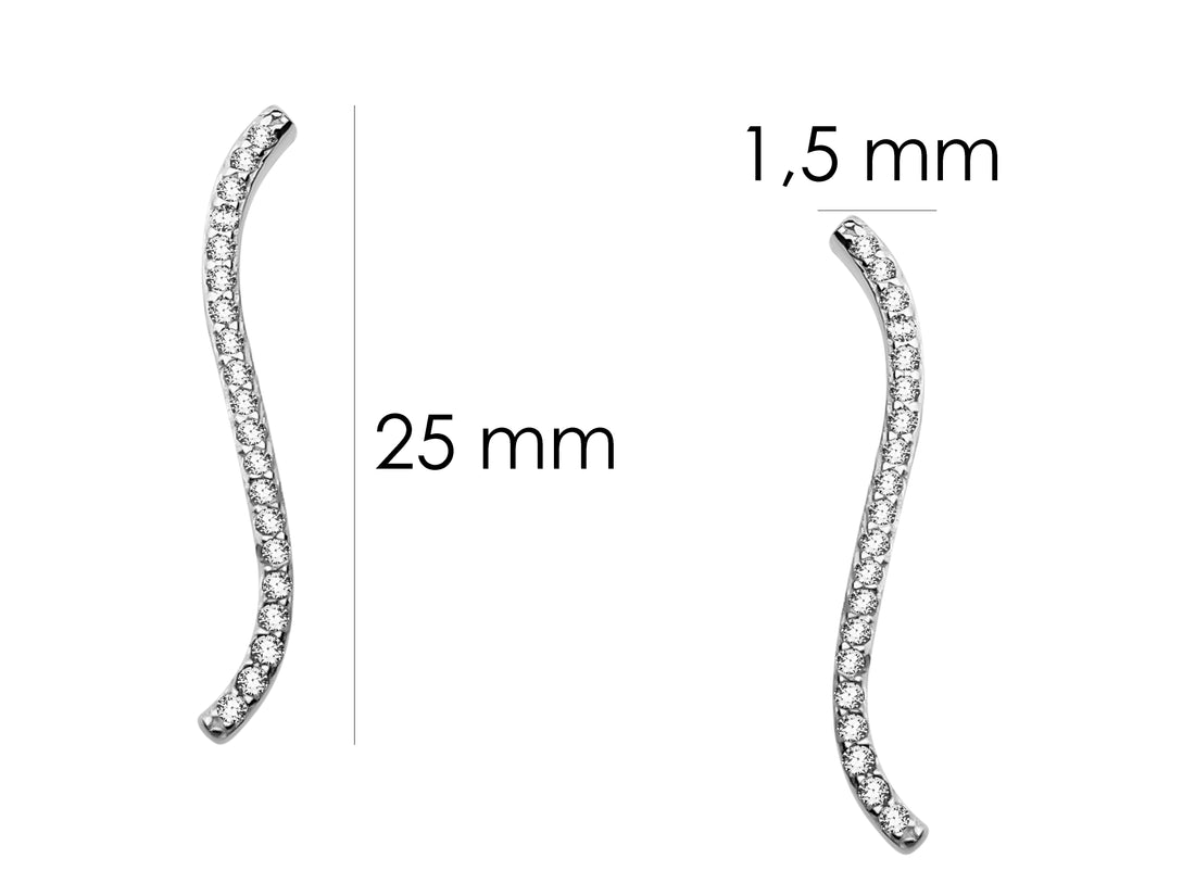 Gebogen Ohrklemme in 925 Silber